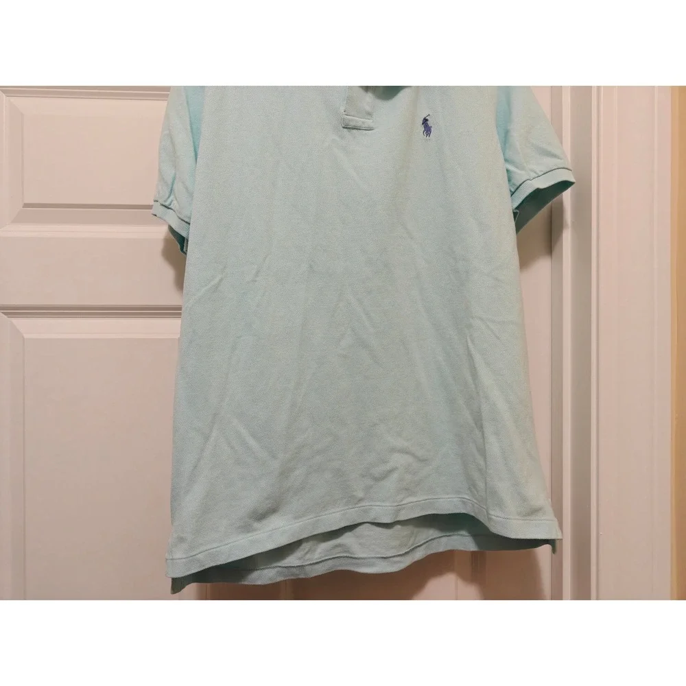 Polo Ralph Lauren Mens Classic Fit Short Sleeve Polo Shirt Aqua Blue Size M